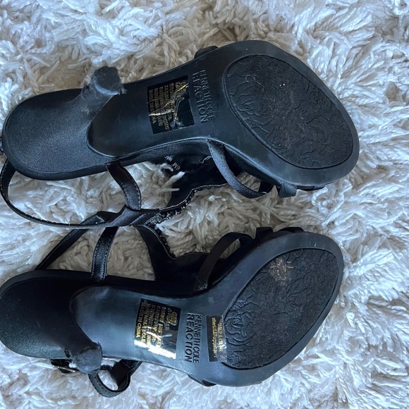 Kenneth Cole Reaction Black-Purple Satin Beaded 4" Heels (Size 6) - Picture 4 of 9